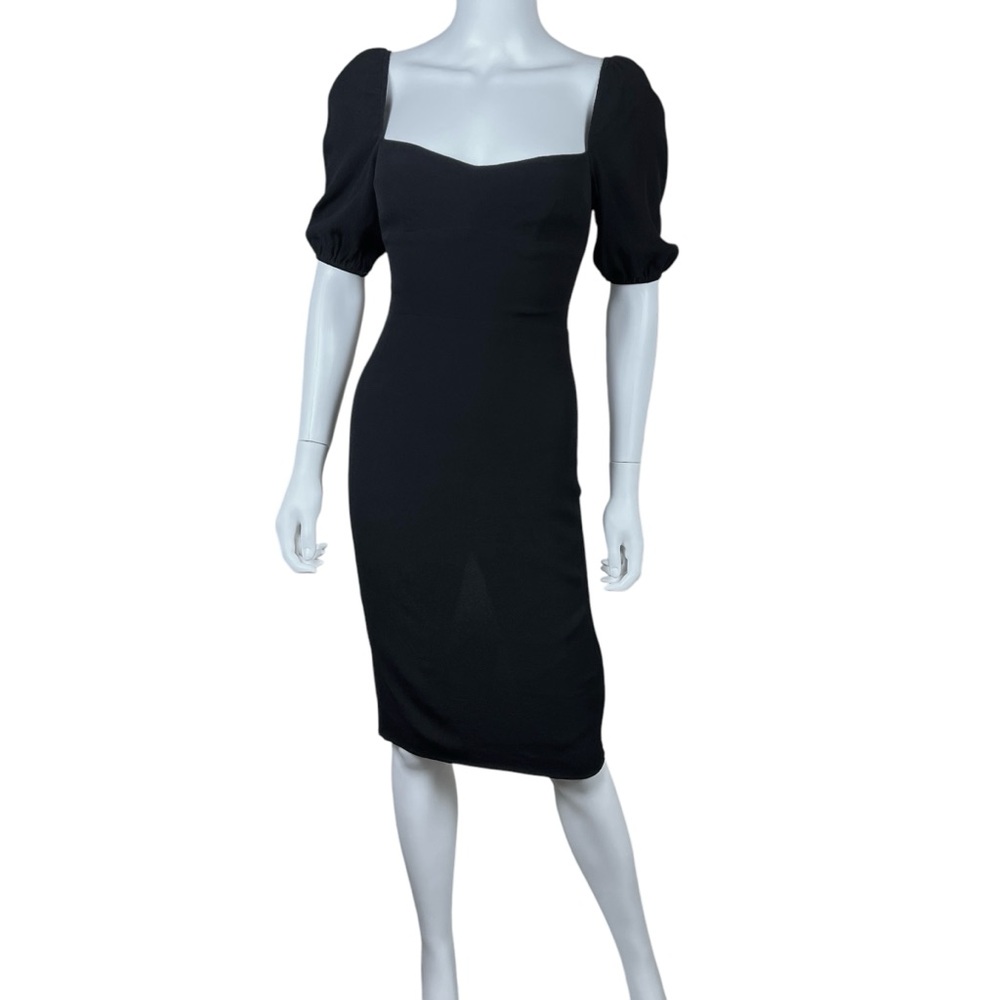 Reformation Puff Sleeve Black Sheath Dress Size 0 XXS